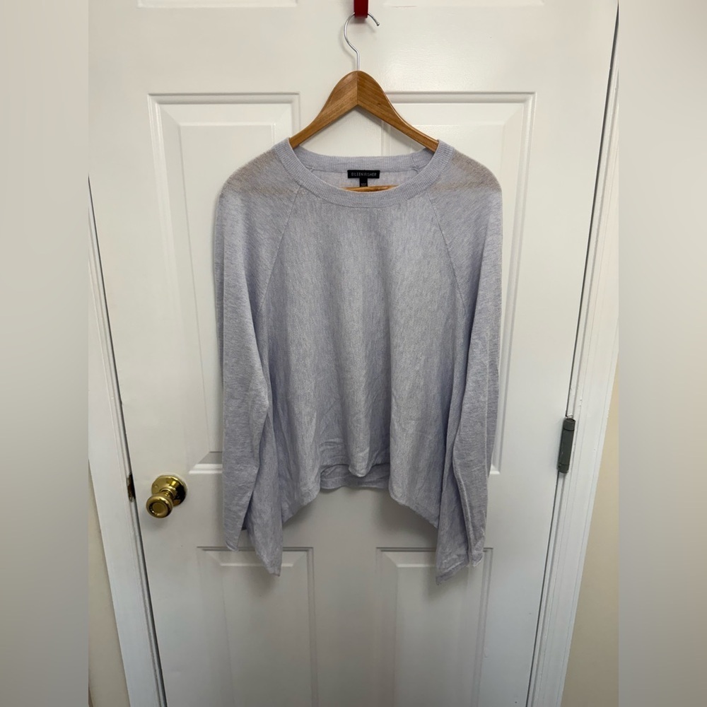 EILEEN FISHER Blue Alpaca Wool Blend Sweater size M Casual Winter Flowy